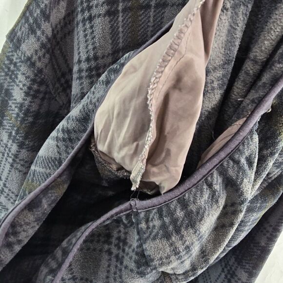 Fleece Vintage Pullover Mens Large Gray Quarter Zip 90s Jacket Sweater Plaid - Picture 10 of 12